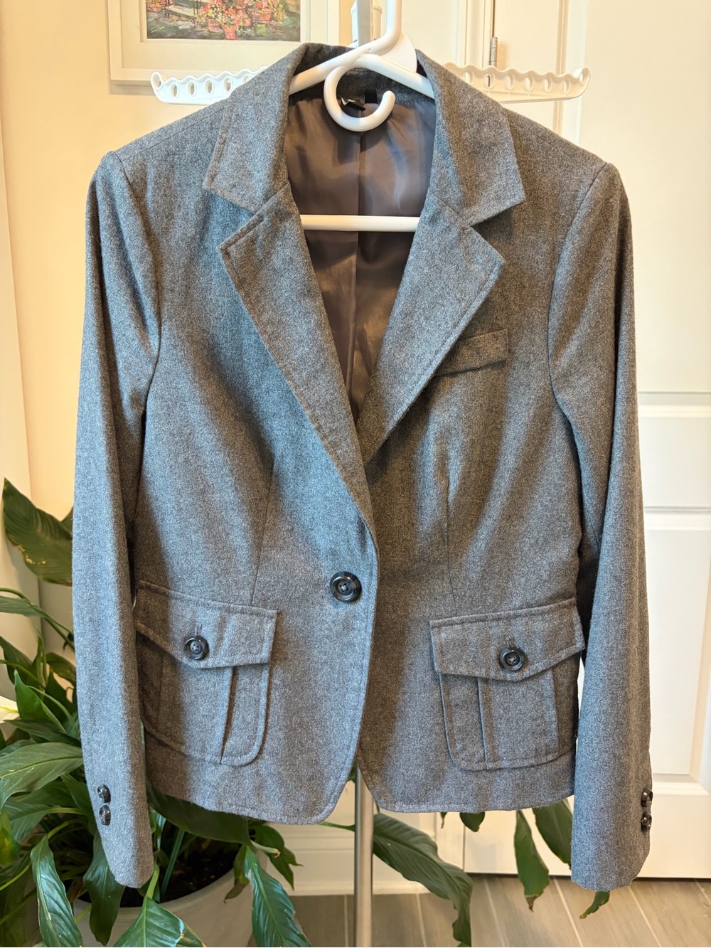 ambition Gray Tailored Wool-Blend Blazer